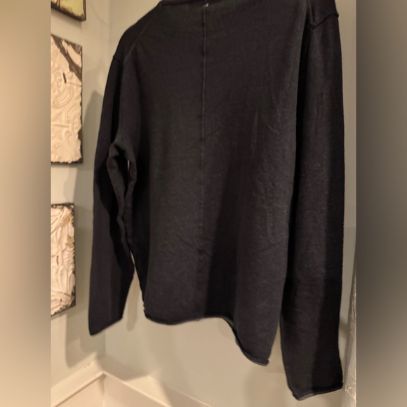 RAG & BONE Merino Wool Linen Cotton Sweater Loose Fit Black Grey Size Large - Picture 2 of 8